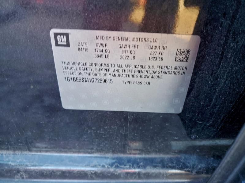 2016 Chevrolet Cruze lt