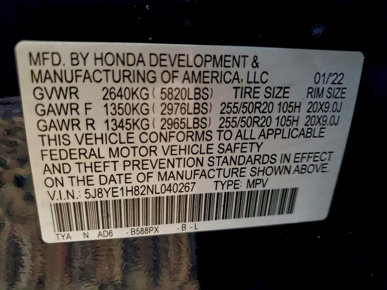 2022 Acura Mdx Advance