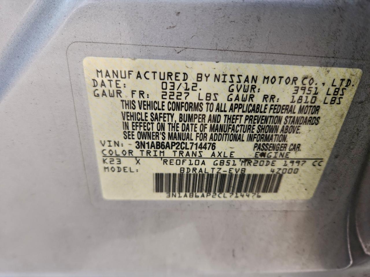 2012 Nissan Sentra 2.0