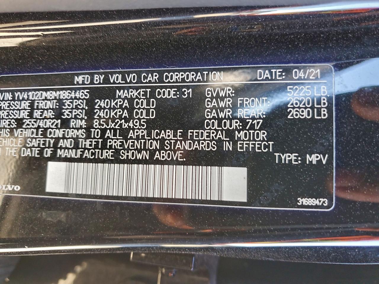 2021 Volvo Xc60 T5 R-design