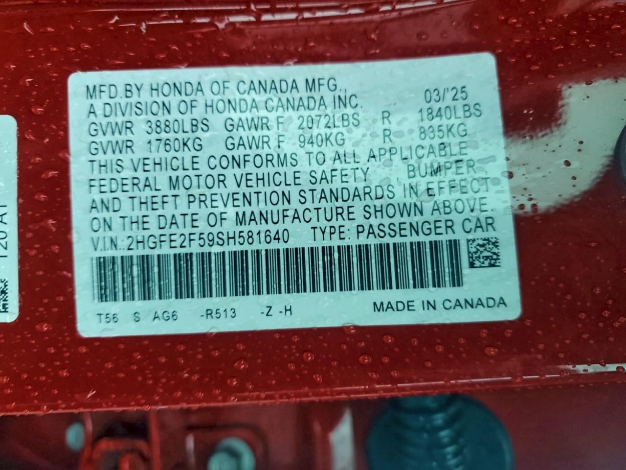 2025 Honda Civic Sport