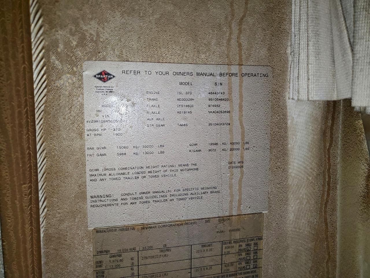 2005 Spartan Motors 2005 Spartan Motorhome-RV