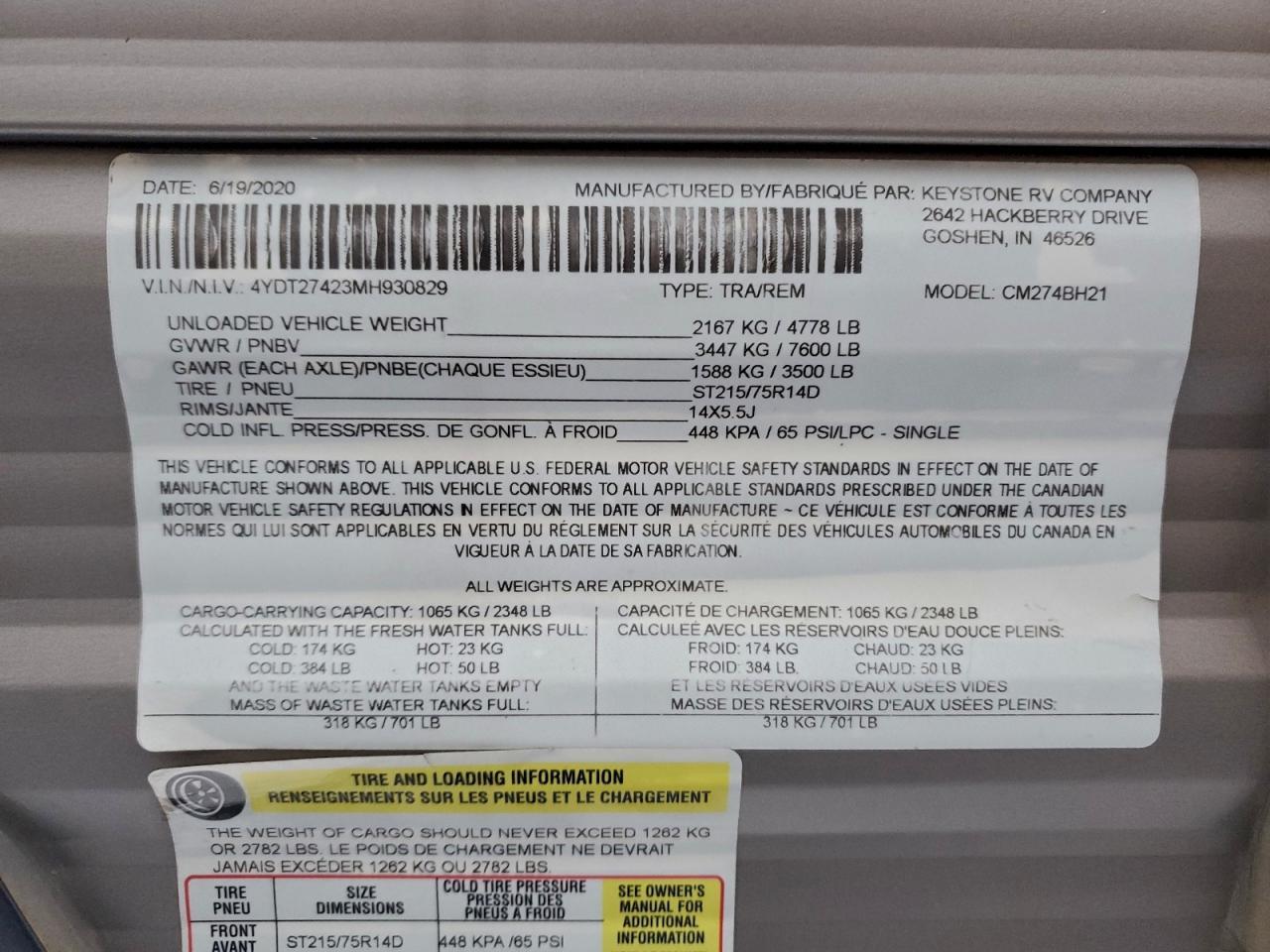 2021 Keystone Coleman Camper