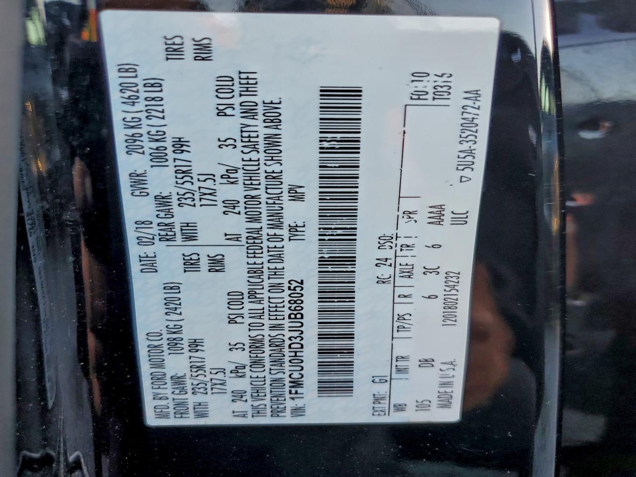 2018 Ford Escape sel
