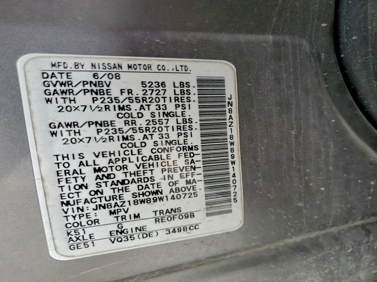 2009 Nissan Murano s