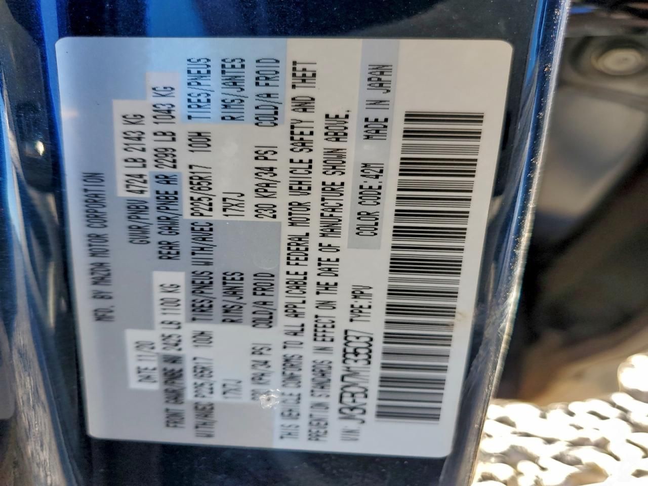 2021 Mazda Cx-5 Touring