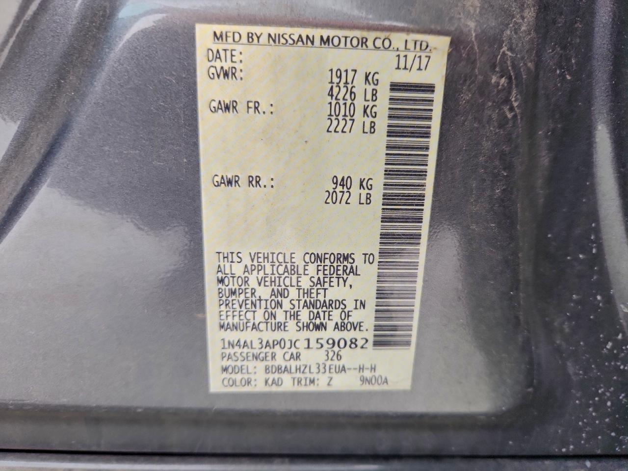 2018 Nissan Altima 2.5 sr