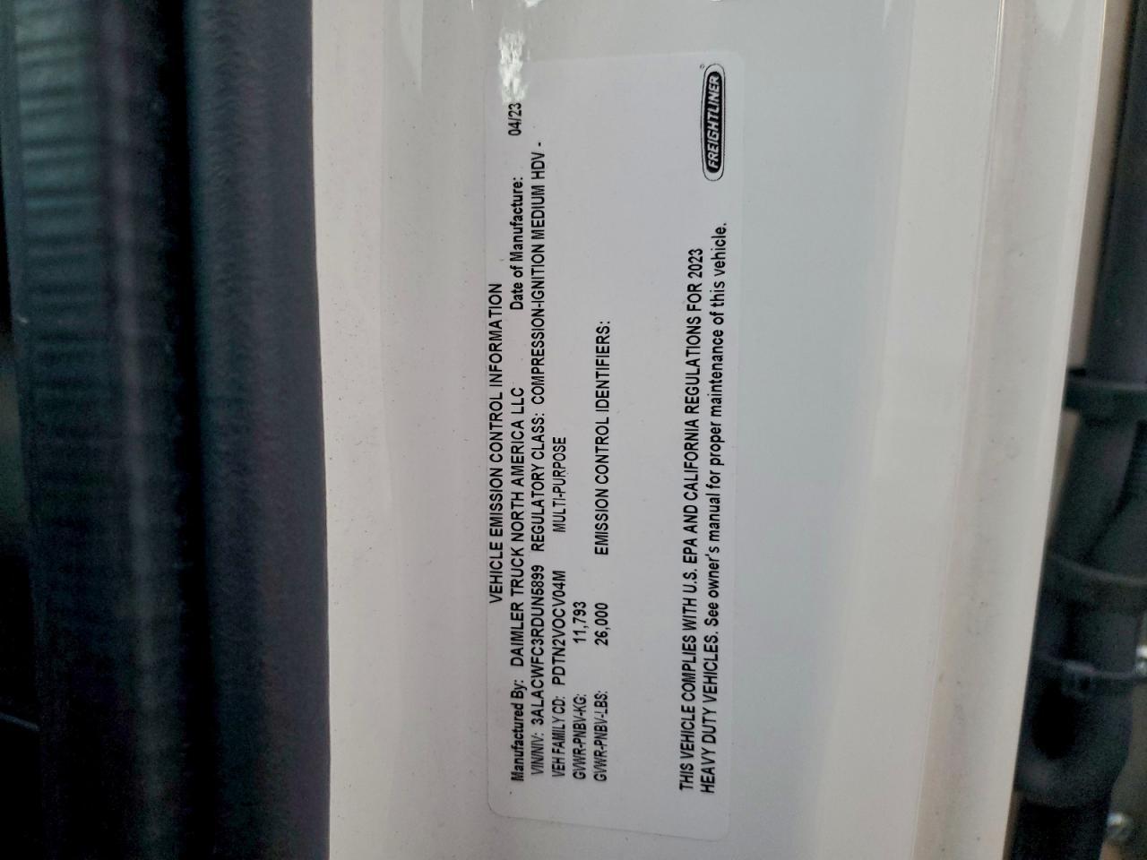 2024 Freigliner 2024 Freightliner Business Class M2 Refrigerated B