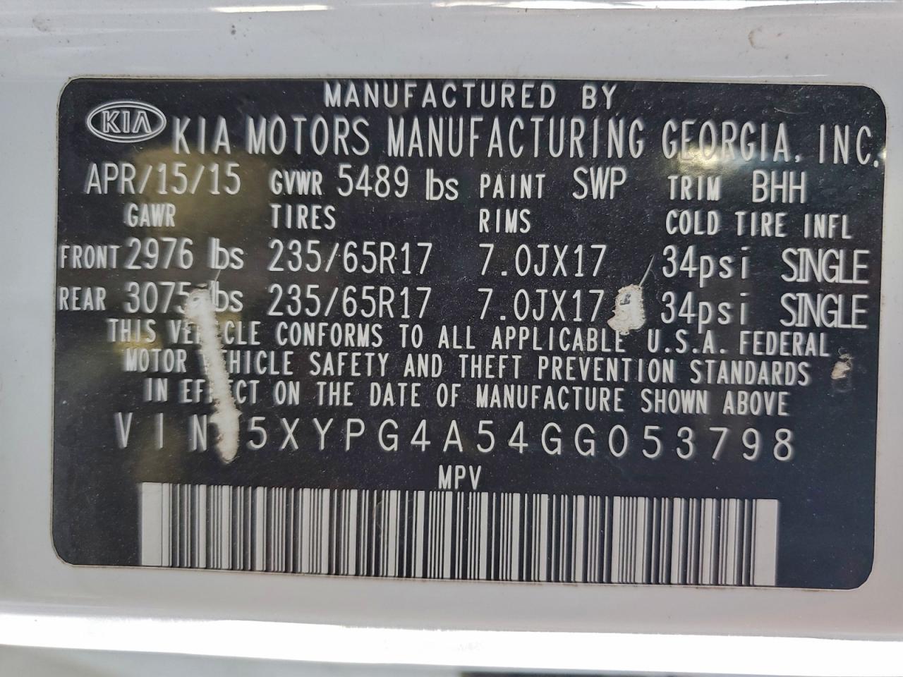 2016 KIA Sorento lx