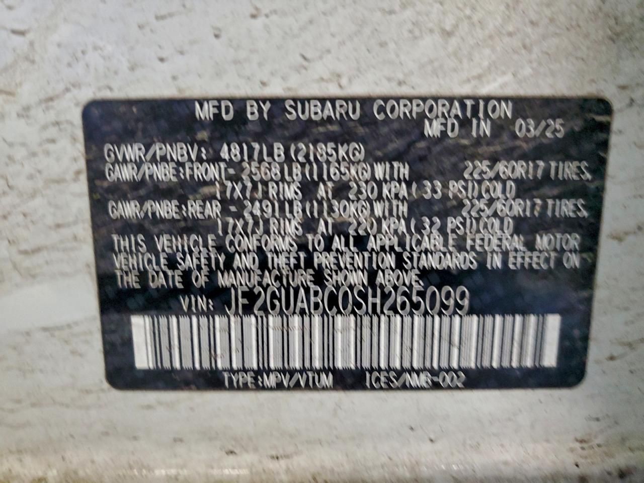 2025 Subaru Crosstrek