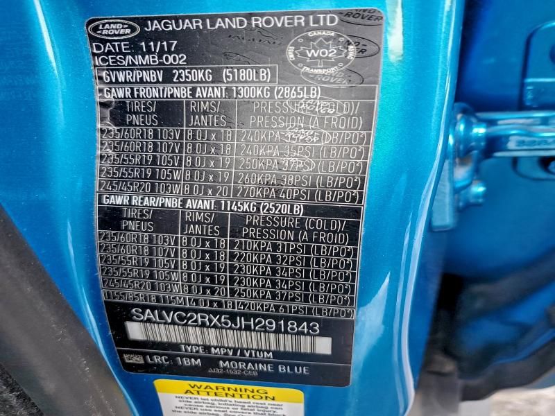 2018 Land Rover Range Rover Evoque Landmark Edition