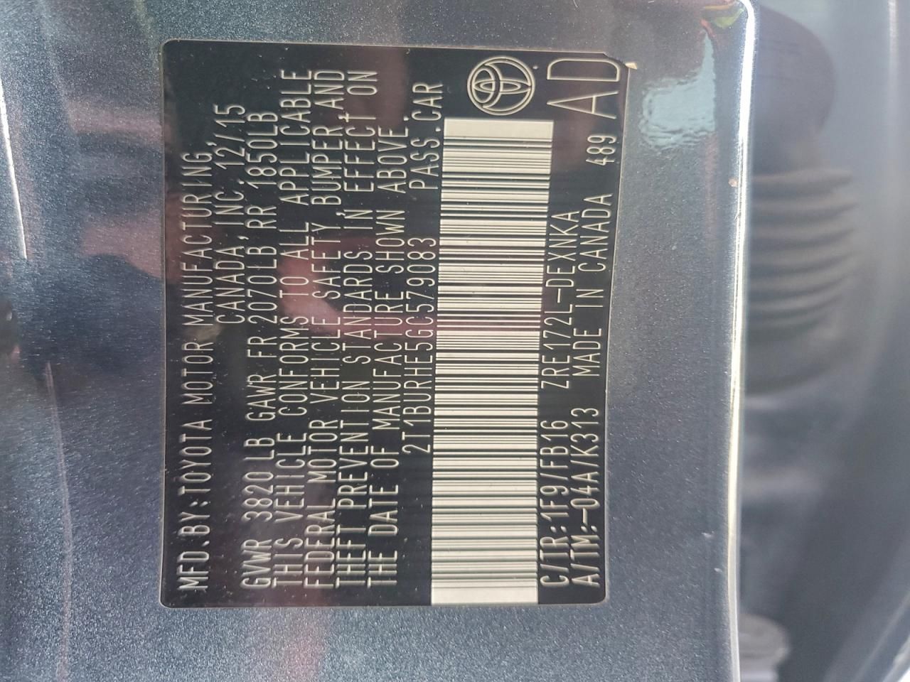 2016 Toyota Corolla le