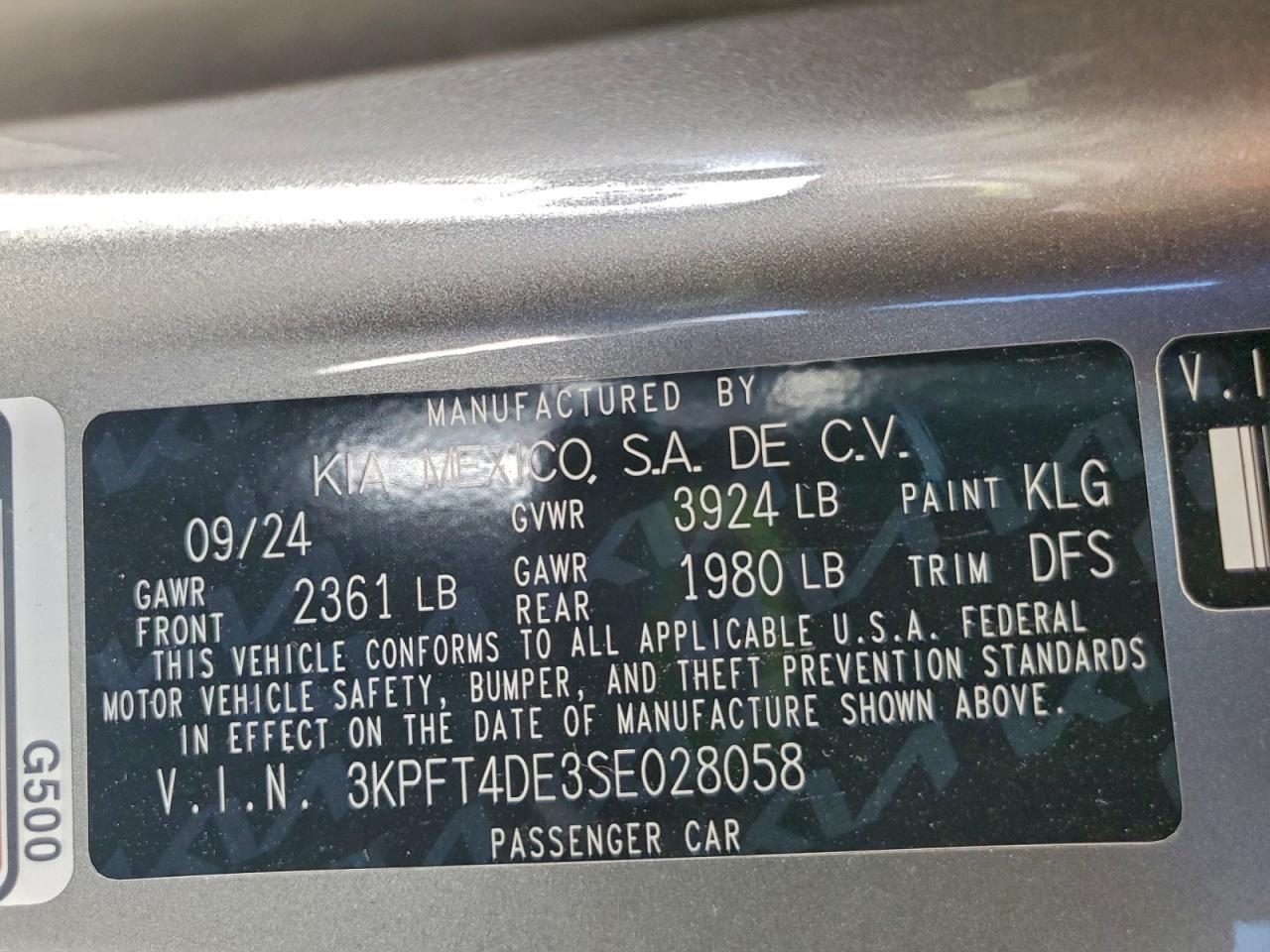 2025 KIA K4 lx