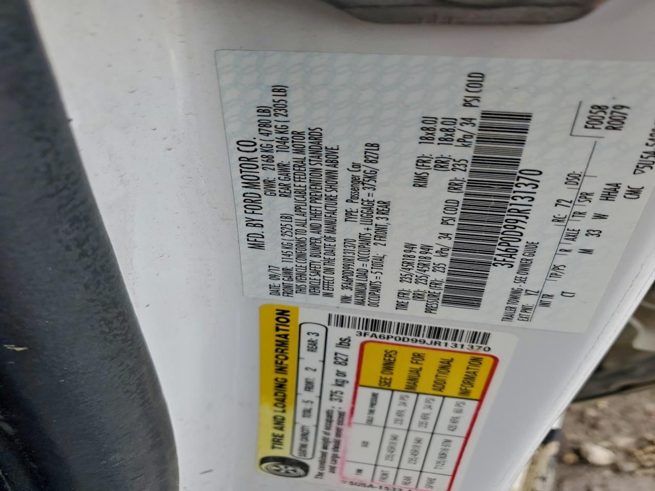 2018 Ford Fusion Titanium/platinum