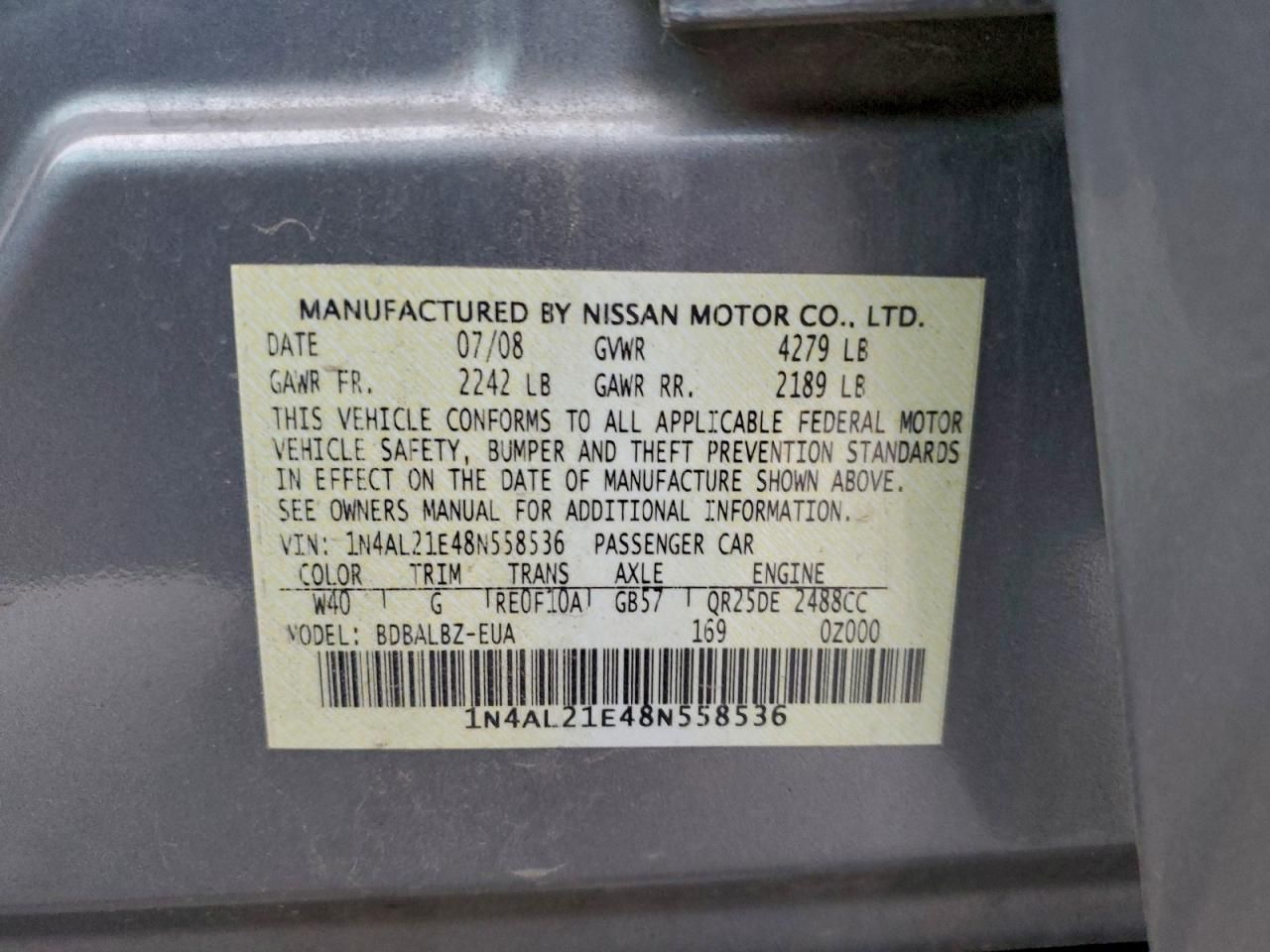 2008 Nissan Altima 2.5