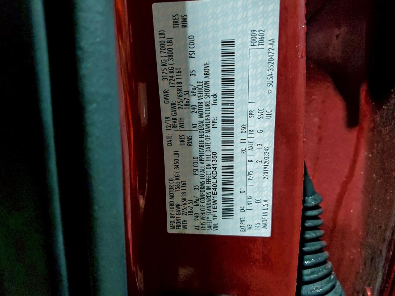 2020 Ford F150 Supercrew