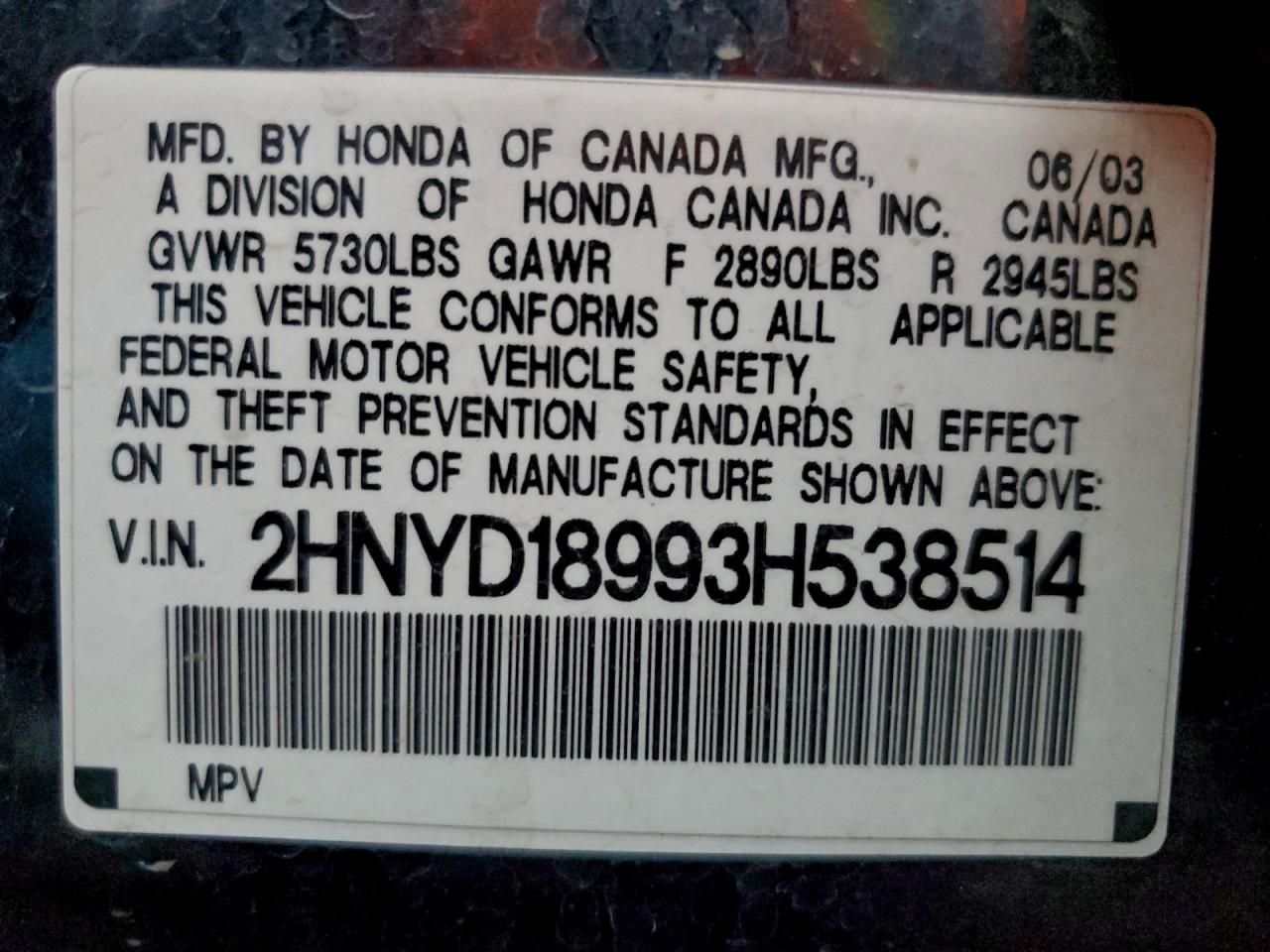 2003 Acura Mdx Touring