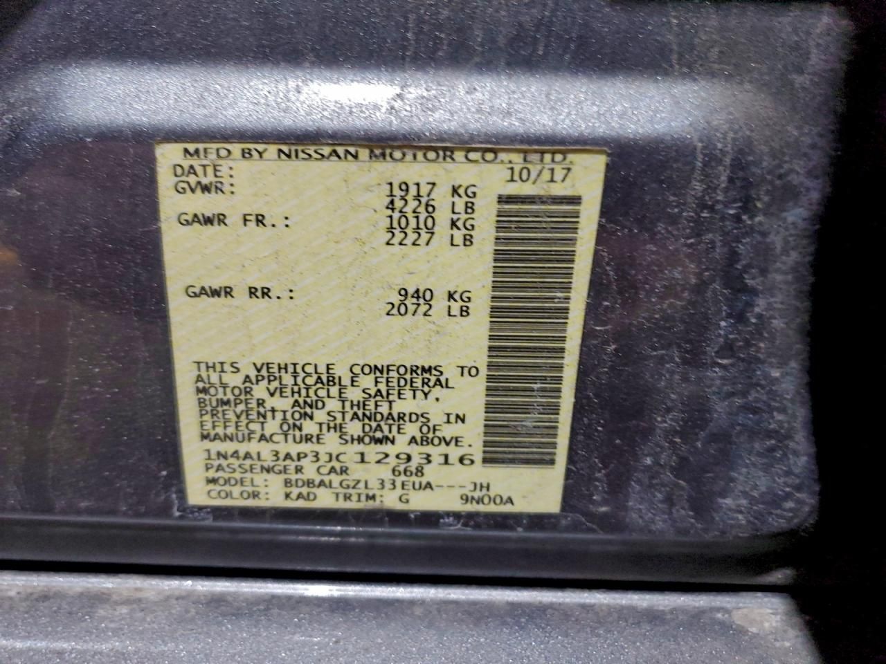 2018 Nissan Altima 2.5