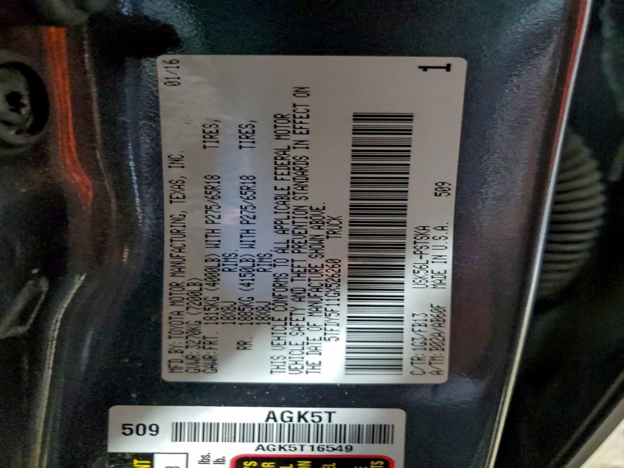 2016 Toyota Tundra Crewmax SR5