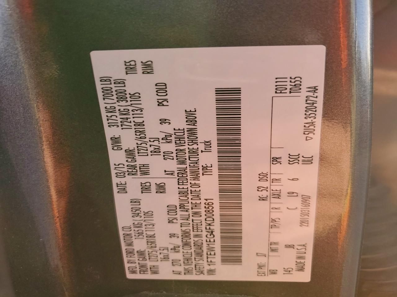 2015 Ford F150 Supercrew