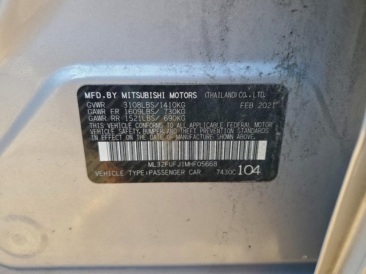 2021 Mitsubishi Mirage G4 es