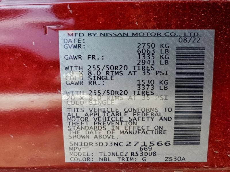 2022 Nissan Pathfinder Platinum