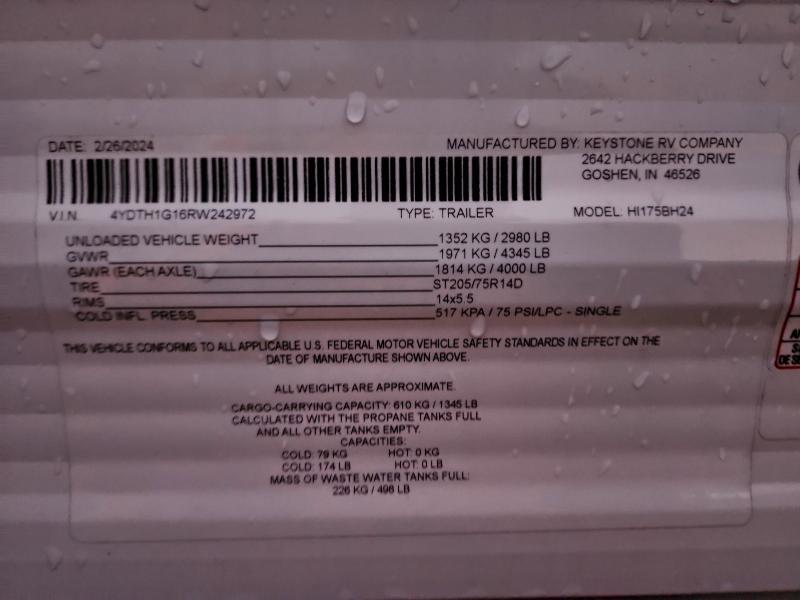 2024 Keystone Tone Hideout Camper