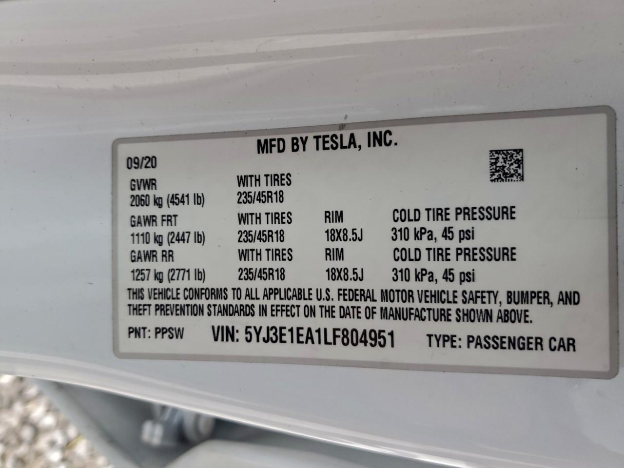 2020 Tesla Model 3