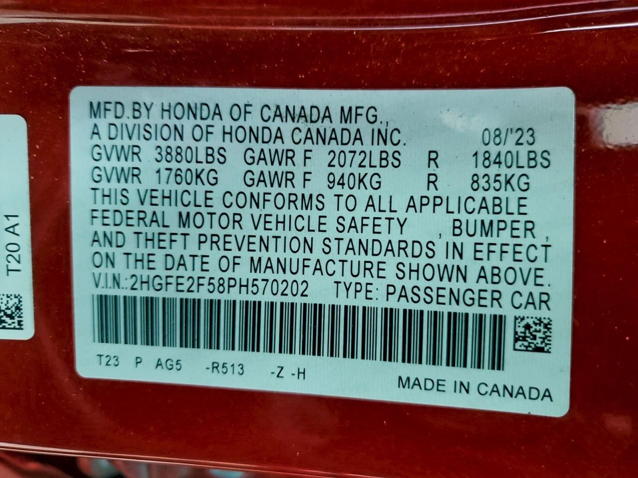 2023 Honda Civic Sport