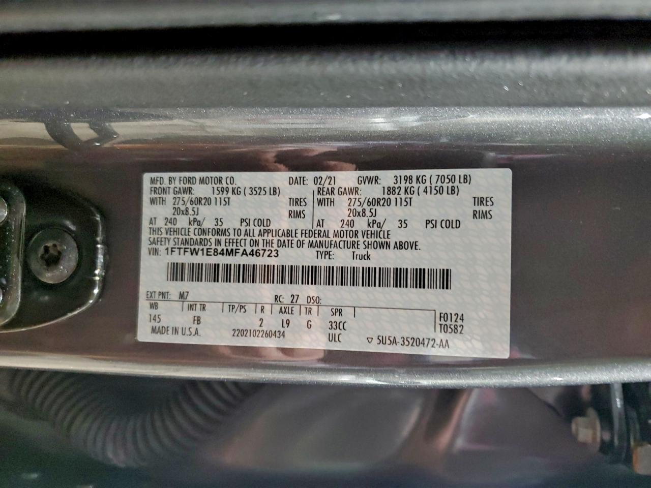 2021 Ford F150 Supercrew