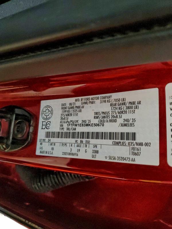 2021 Ford F150 Supercrew