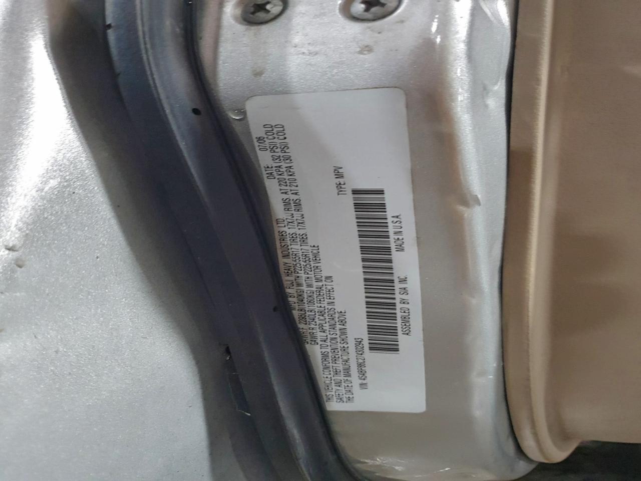 2007 Subaru Outback Outback 3.0r ll Bean