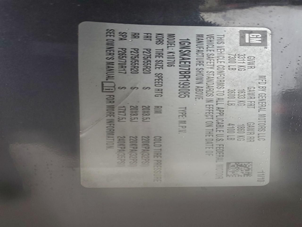 2011 Chevrolet Tahoe K1500 ls