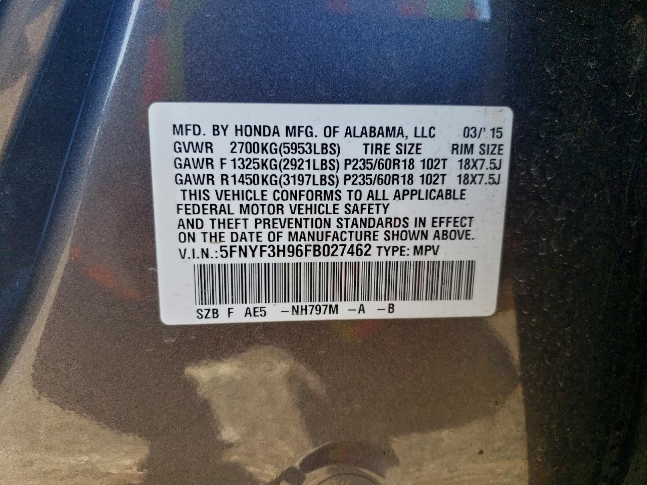 2015 Honda Pilot Touring