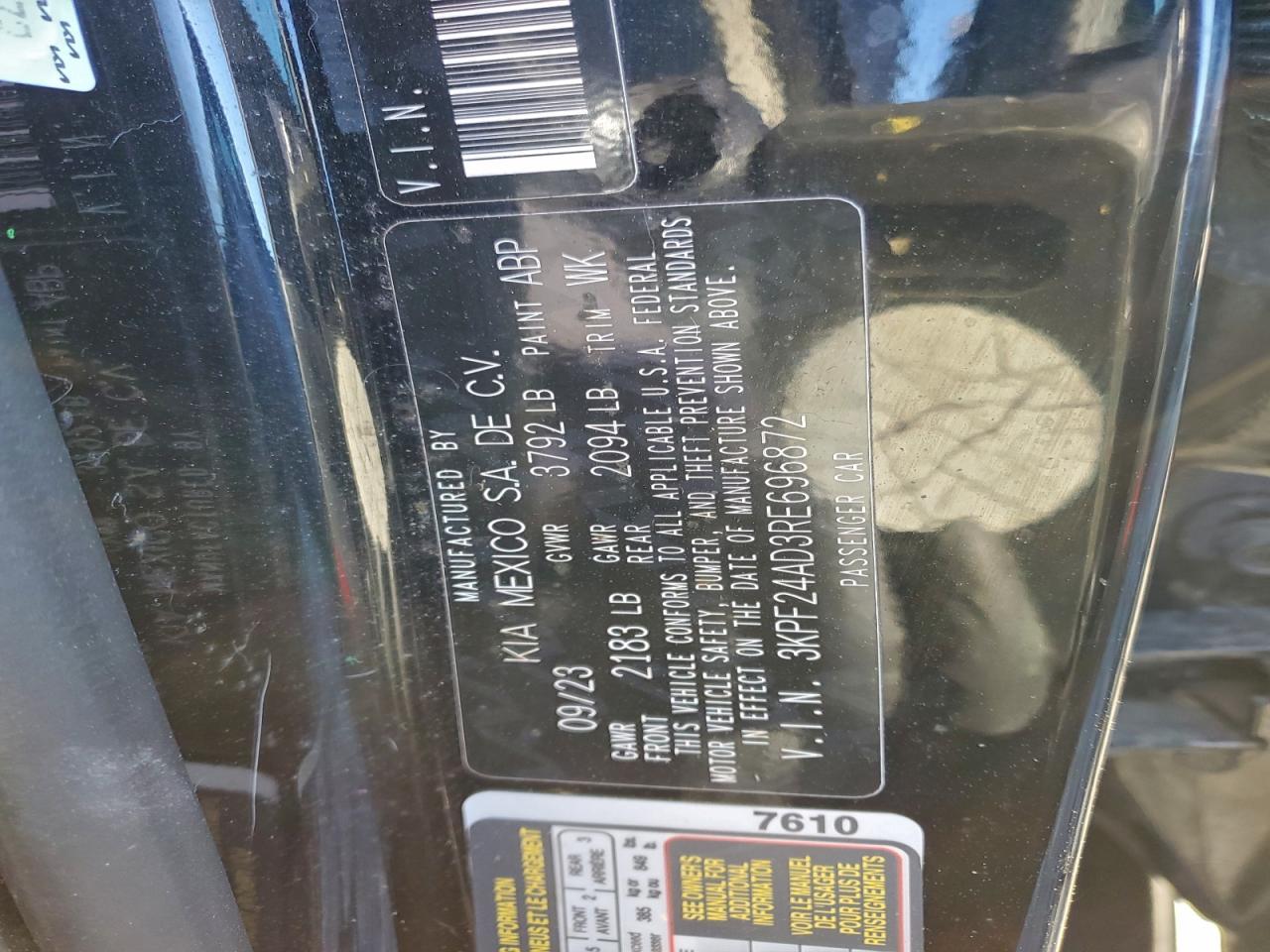 2024 KIA Forte lx