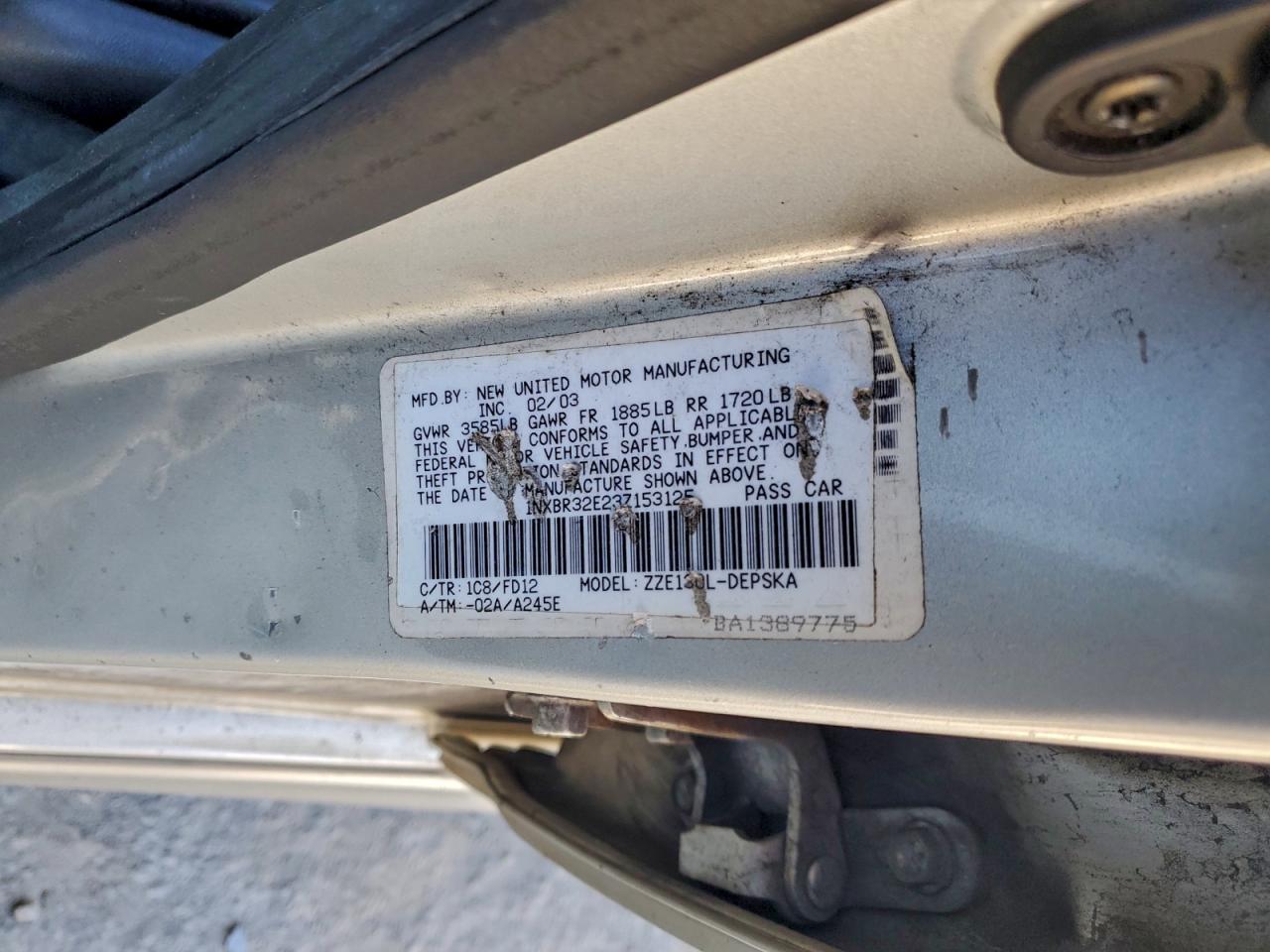 2003 Toyota Corolla ce