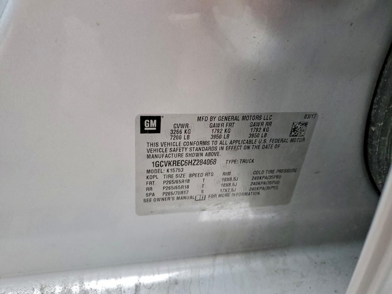 2017 Chevrolet Silverado K1500 lt