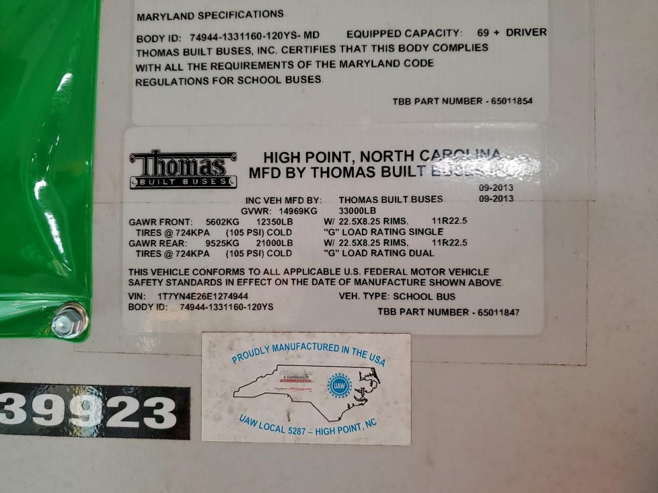 2014 Thomas School Bus-School Bus