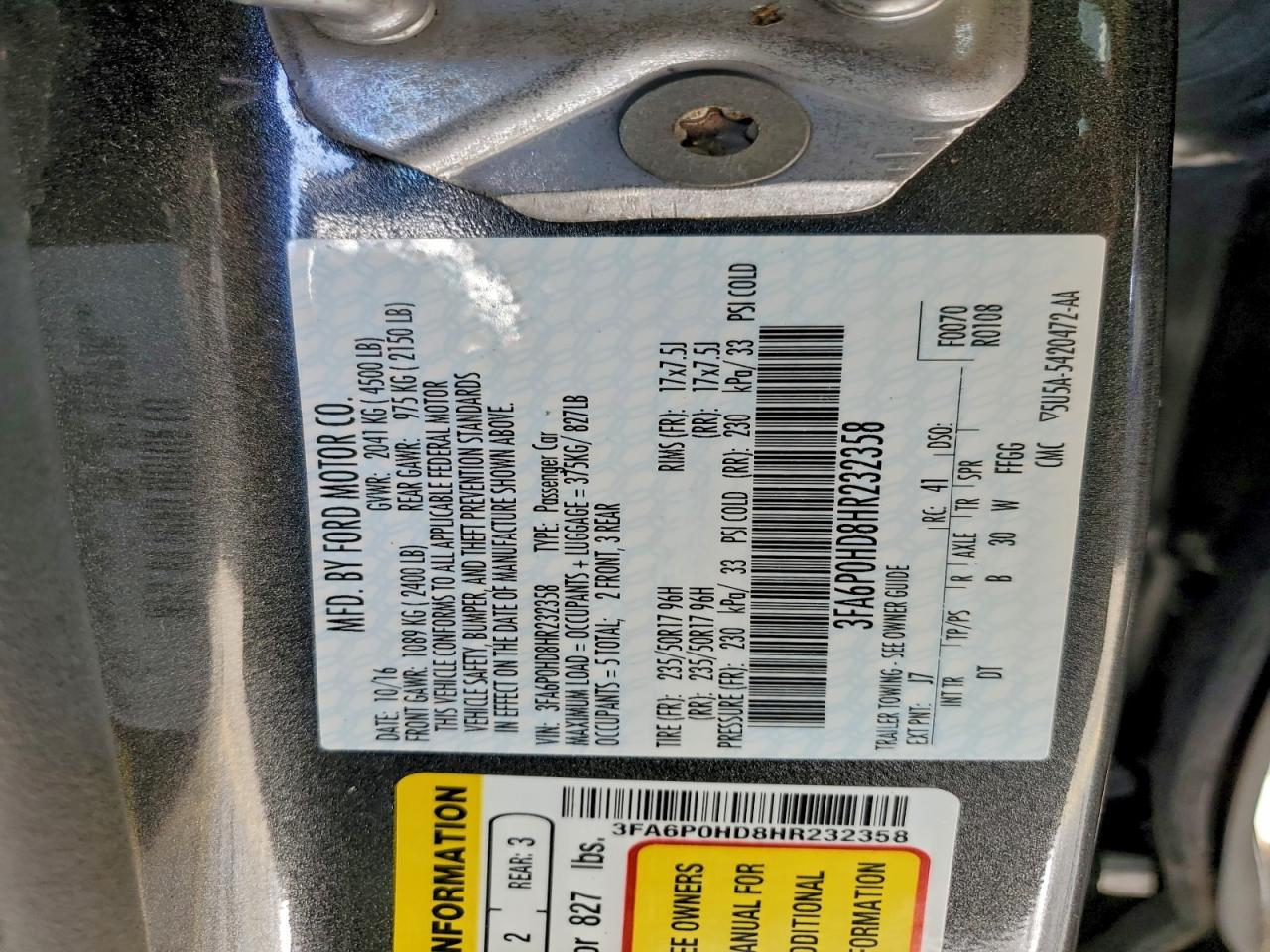 2017 Ford Fusion se