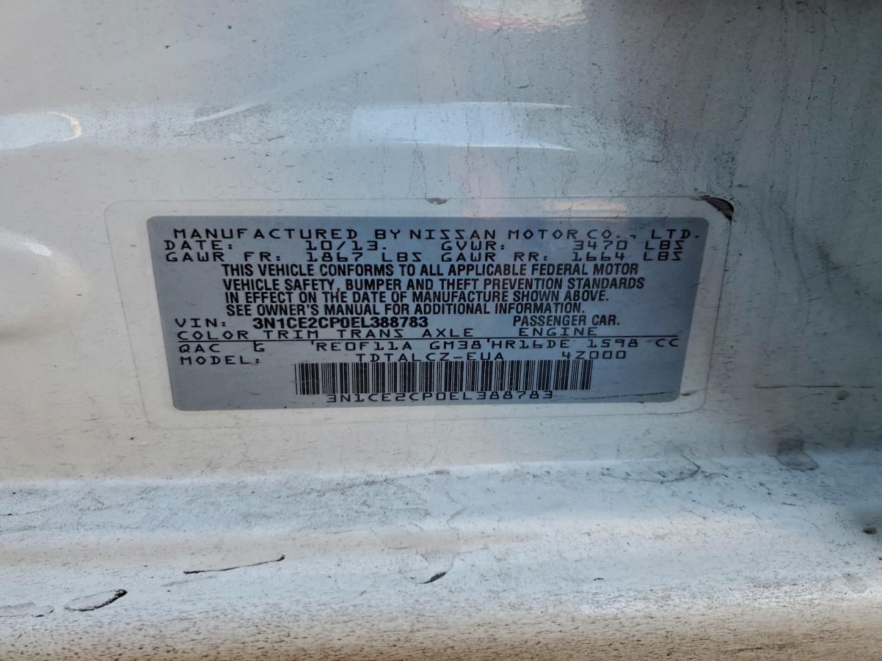 2014 Nissan Versa Note s