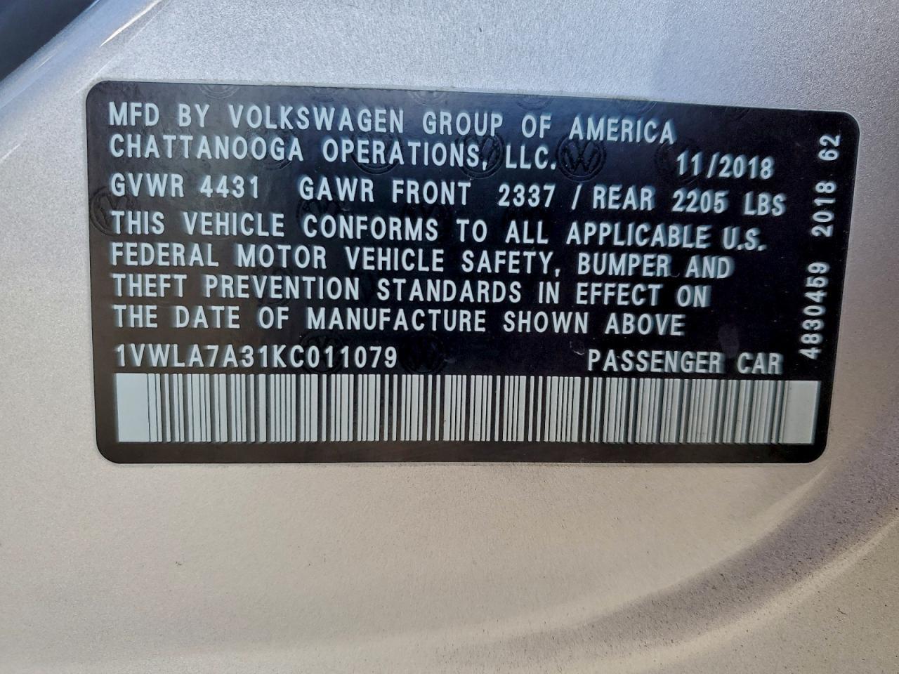2019 Volkswagen Passat Wolfsburg