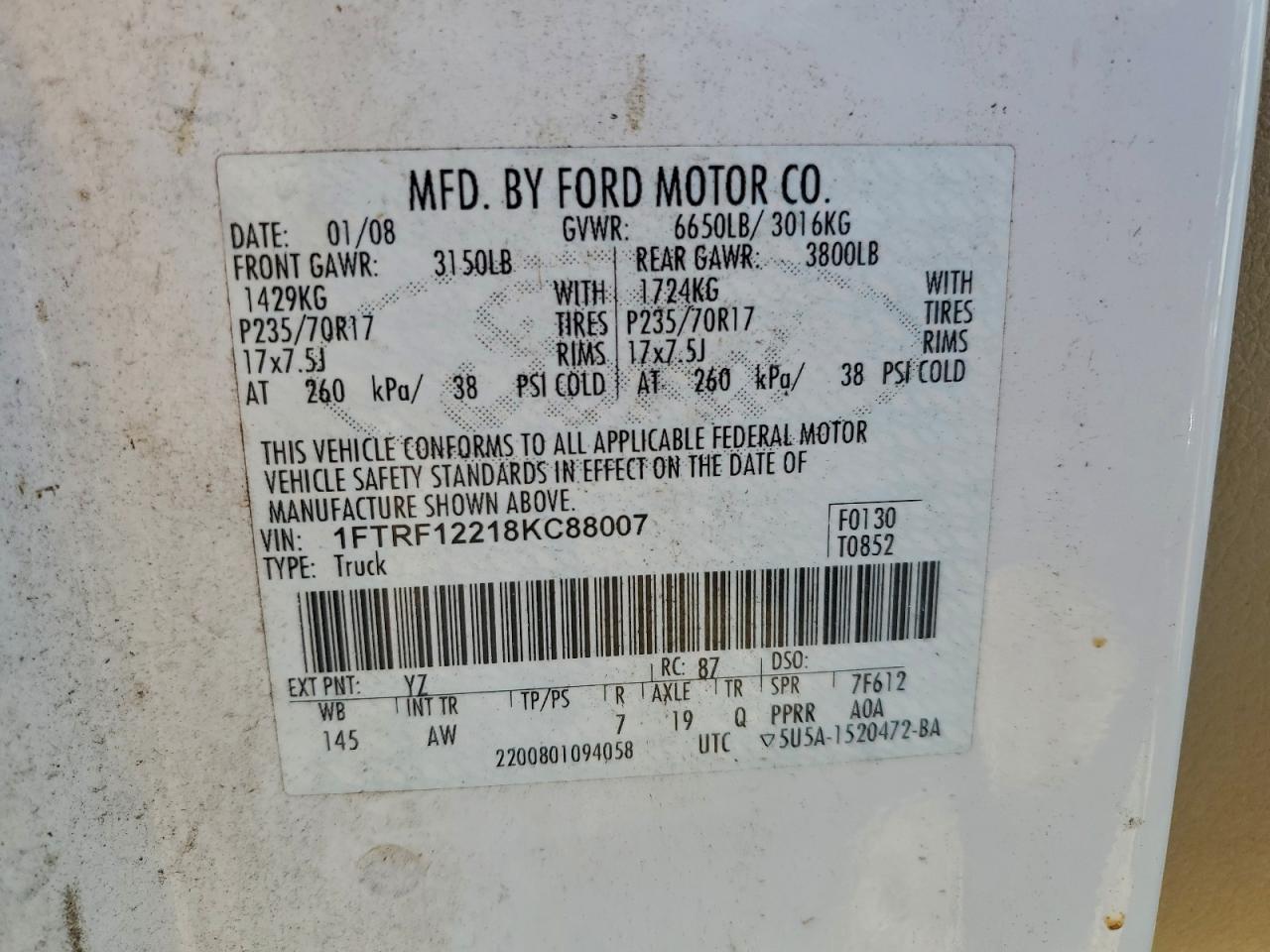 2008 Ford F150 Utility / Service Truck
