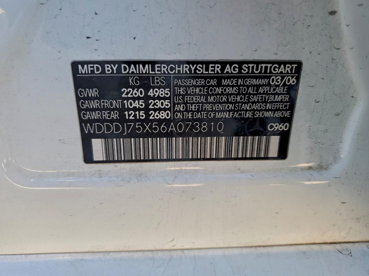 2006 Mercedes-Benz Cls 500c