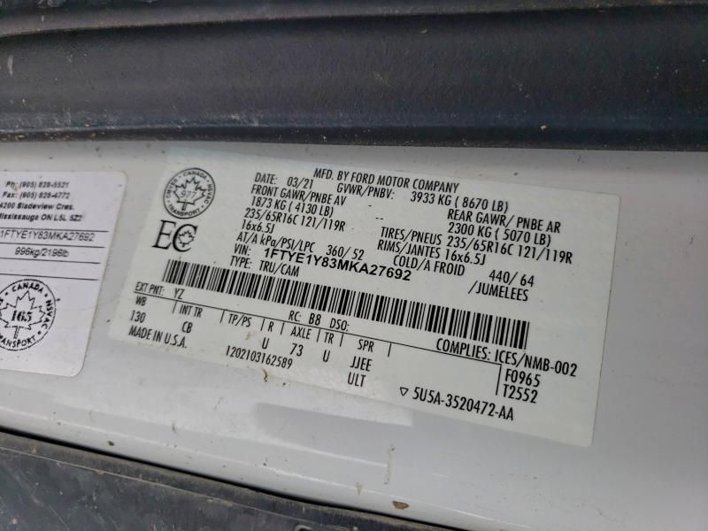 2021 Ford Transit T-150