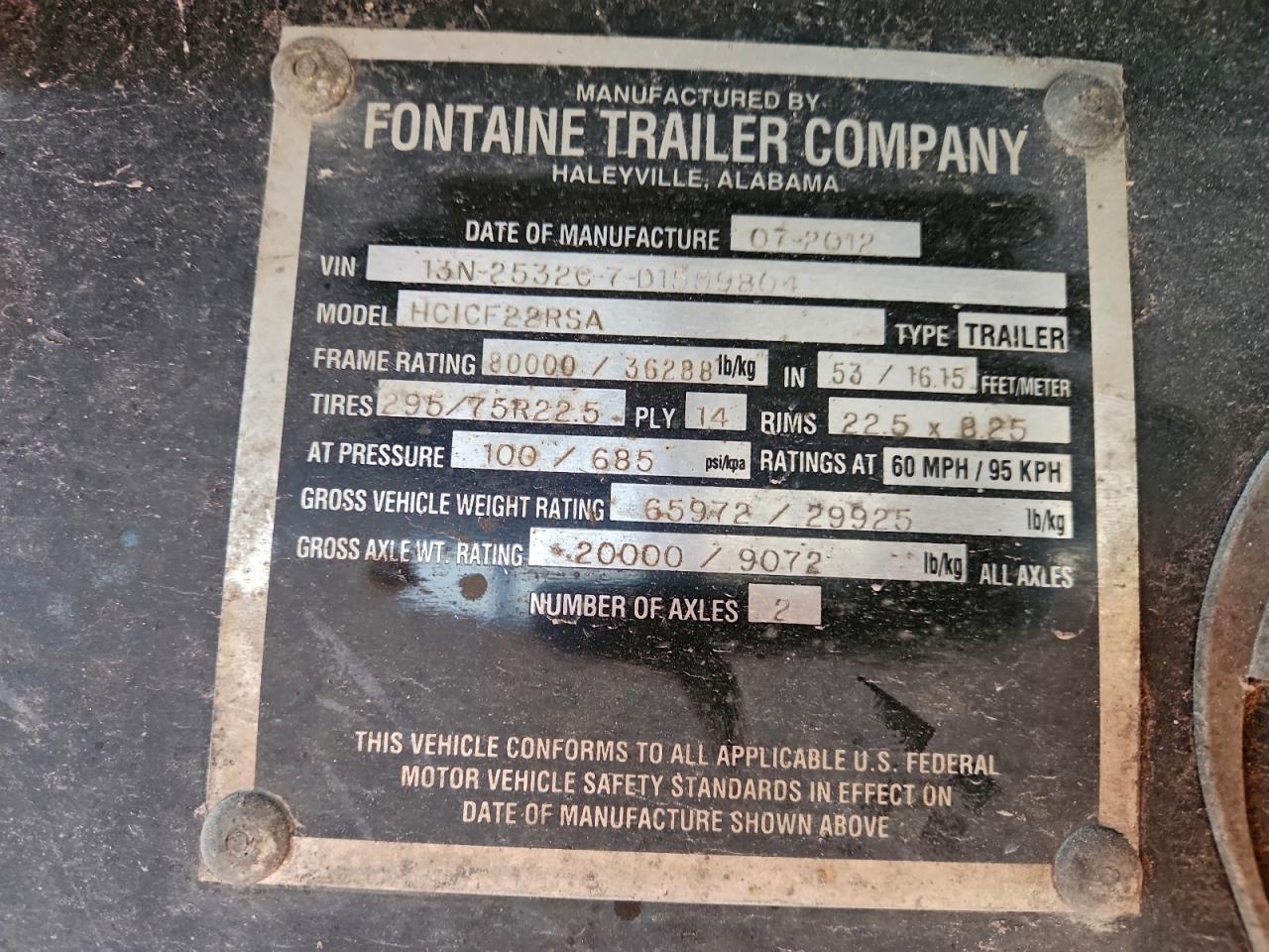 2013 Fontaine HCICF22RSA