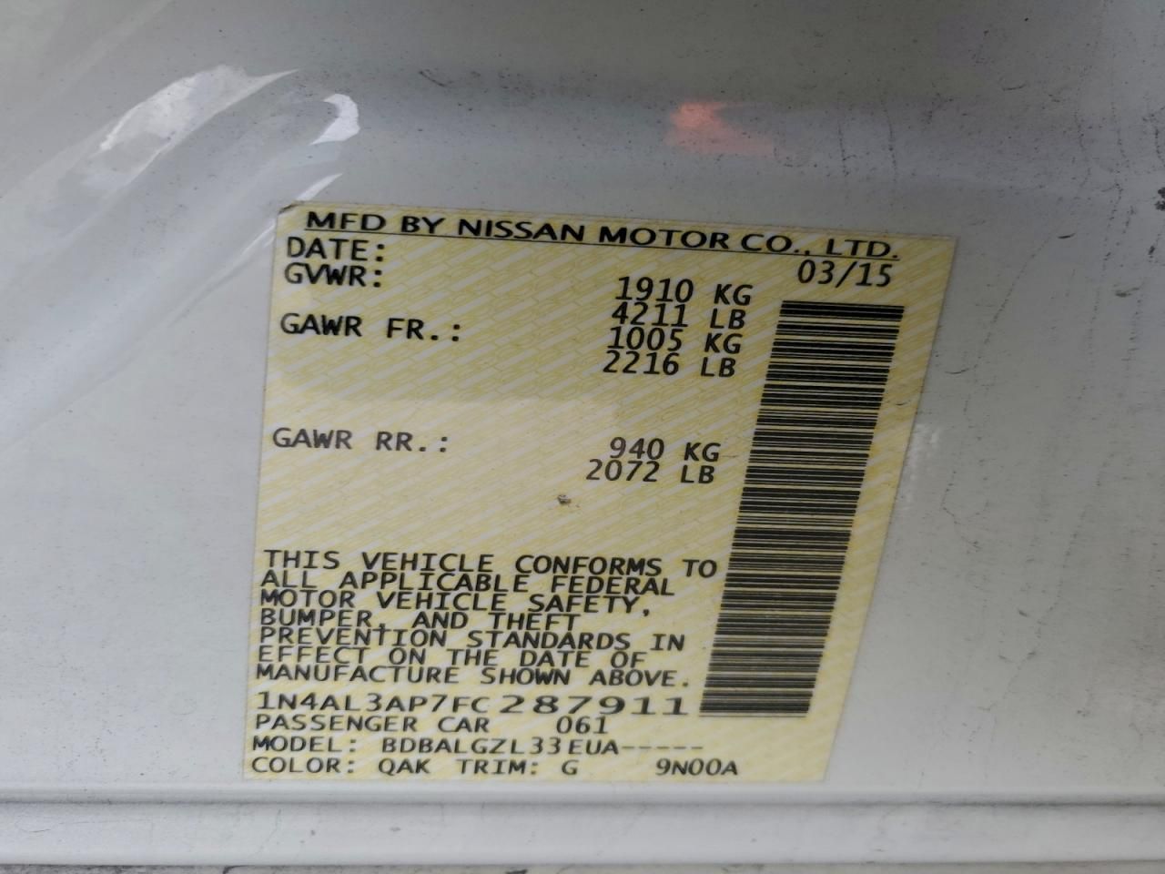 2015 Nissan Altima 2.5