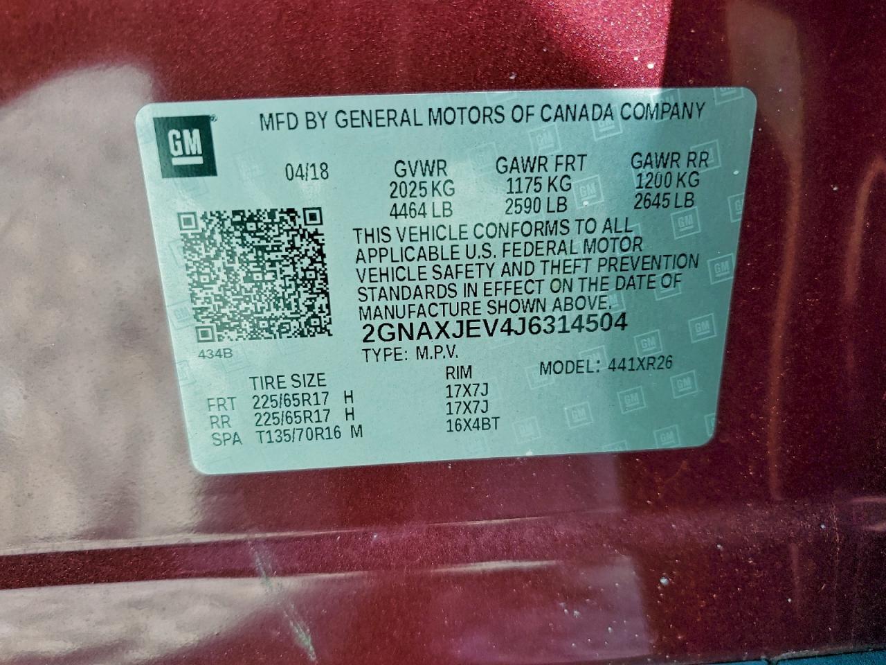 2018 Chevrolet Equinox lt
