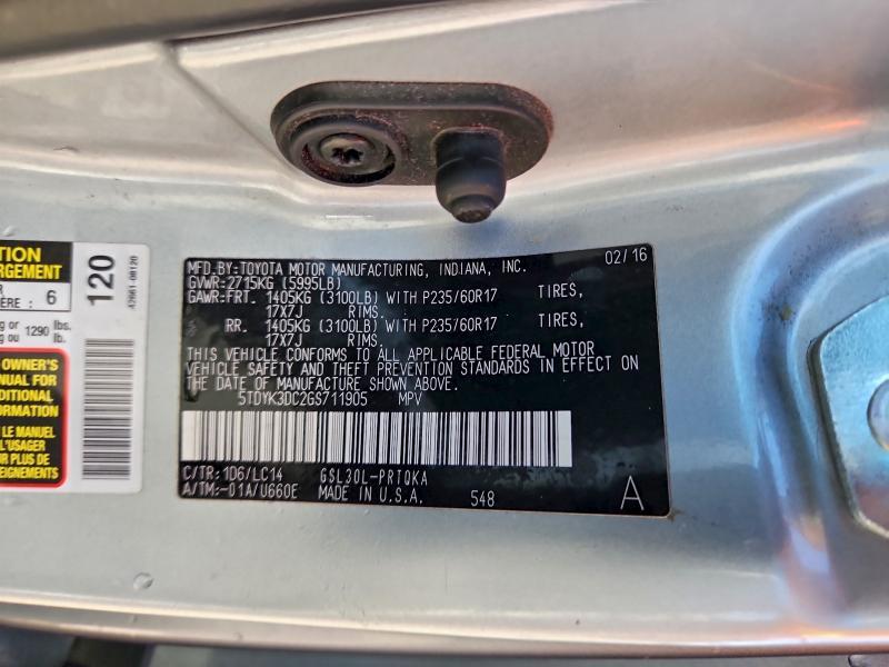 2016 Toyota Sienna xle 8-passenger