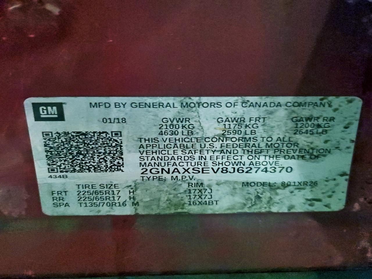 2018 Chevrolet Equinox lt