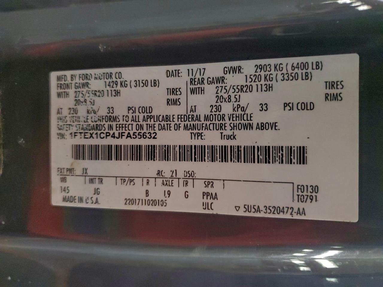 2018 Ford F150 Super cab
